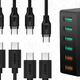 Aukey 5-Pack MicroUSB Cables, $7 with code AUKEYCB5 | 5-Pack USB-C Cables, $14 with code FGHO3V96 | 6-Port QC 3.0 Charger, $25 with code POWERAUA